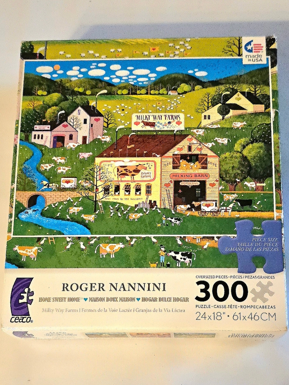 Ceaco Roger Nannini Home Sweet Home Milky Way Farms 300 Pc Puzzle Complete